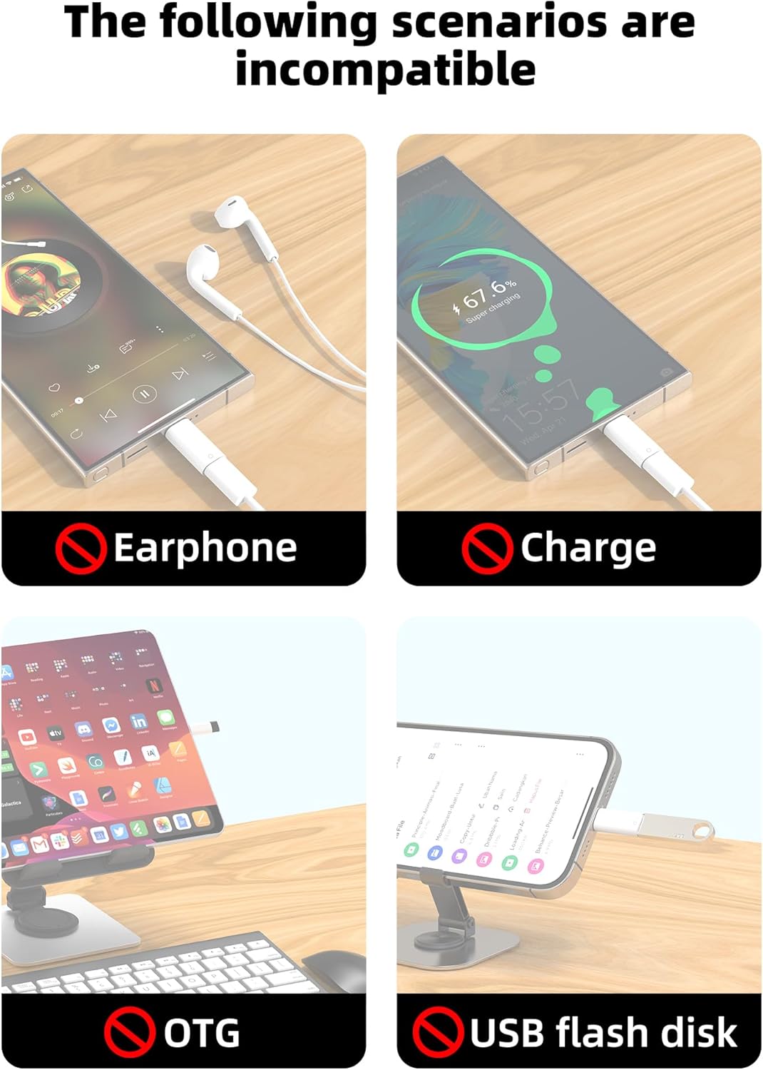 adaptador Lightning fêmea para USB C macho para Apple Pencil adaptador de 1ª geração para iPad 10º Bluetooh
