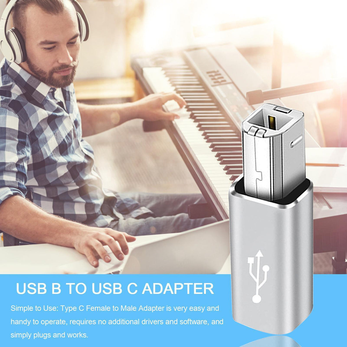 Adaptador De Impressora Piano Usb 2.0 Tipo C Tipo C Fêmea