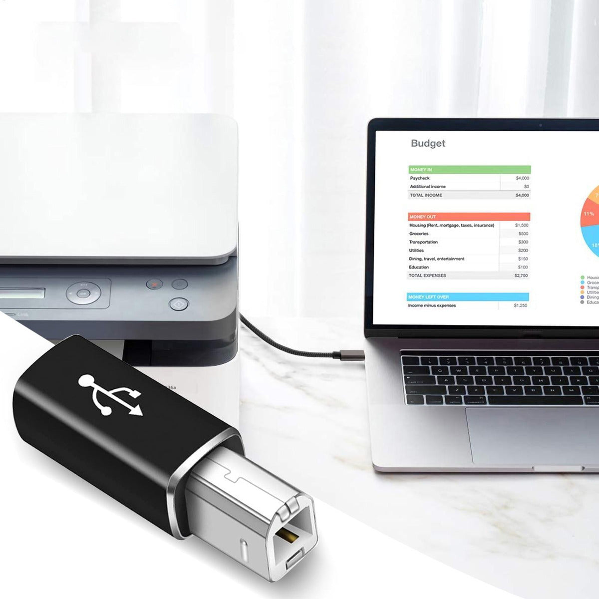 Adaptador De Impressora Piano Usb 2.0 Tipo C Tipo C Fêmea