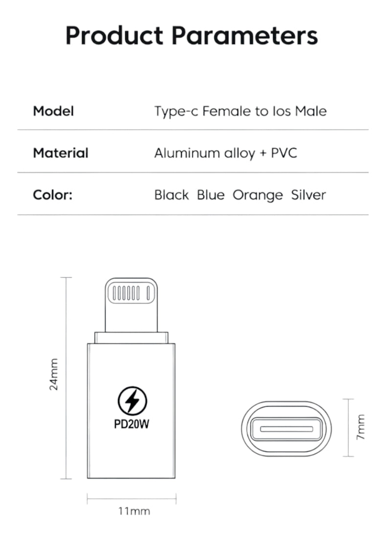 Adaptador Otg USB C Femea Para Macho Lightning Compativel com iPhone