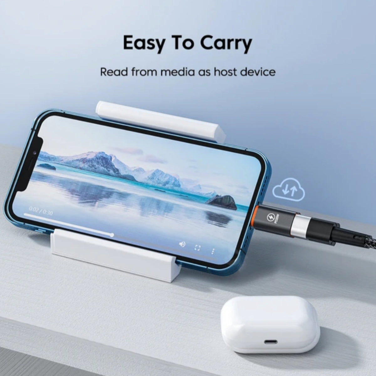 Adaptador Otg USB C Femea Para Macho Lightning Compativel com iPhone