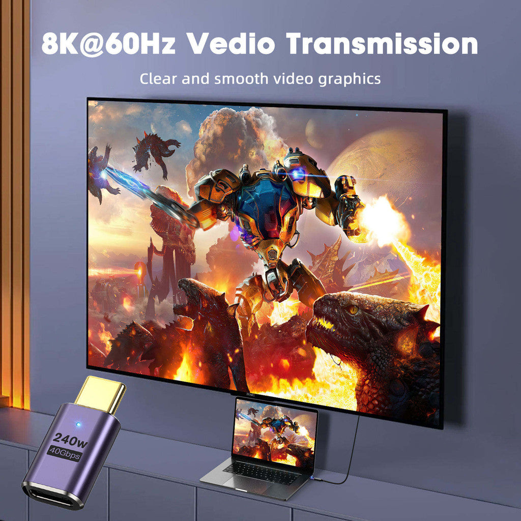 Adaptador Cabo Otg Usb C Macho Femea 40gbps 8k 60hz 240w