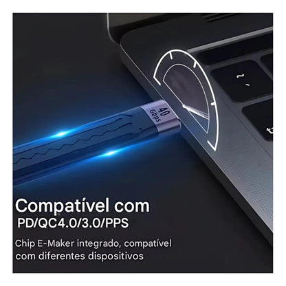 Cabo Usb Tipo C Thunderbolt 4 4k 40gbps 100w Usb 4.0 5a 13cm