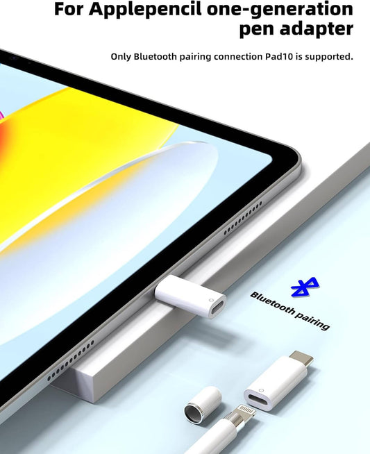 adaptador Lightning fêmea para USB C macho para Apple Pencil adaptador de 1ª geração para iPad 10º Bluetooh