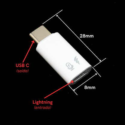 Adaptador Otg Usb C X Compatível Lightning Fêmea Microfone lapela e carregamento