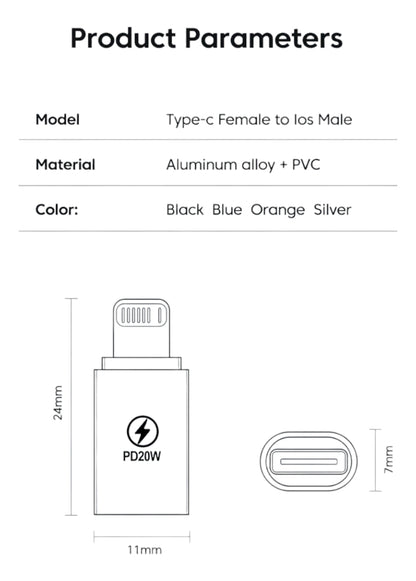 Adaptador Otg USB C Femea Para Macho Lightning Compativel com iPhone