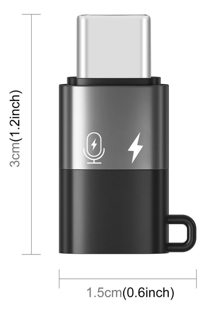 Adaptador de Lightning Para Usb C Para iPhone 15 16 Microfone Carregamento Cor Cinza - Sancai