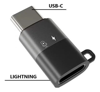 Adaptador de Lightning Para Usb C Para iPhone 15 16 Microfone Carregamento Cor Cinza - Sancai