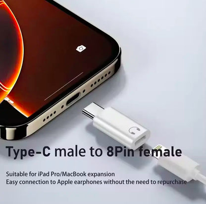 Adaptador Lightning Para Usb C Para iPhone 15 16 Fone Ouvido