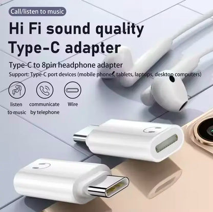Adaptador Lightning Para Usb C Para iPhone 15 16 Fone Ouvido