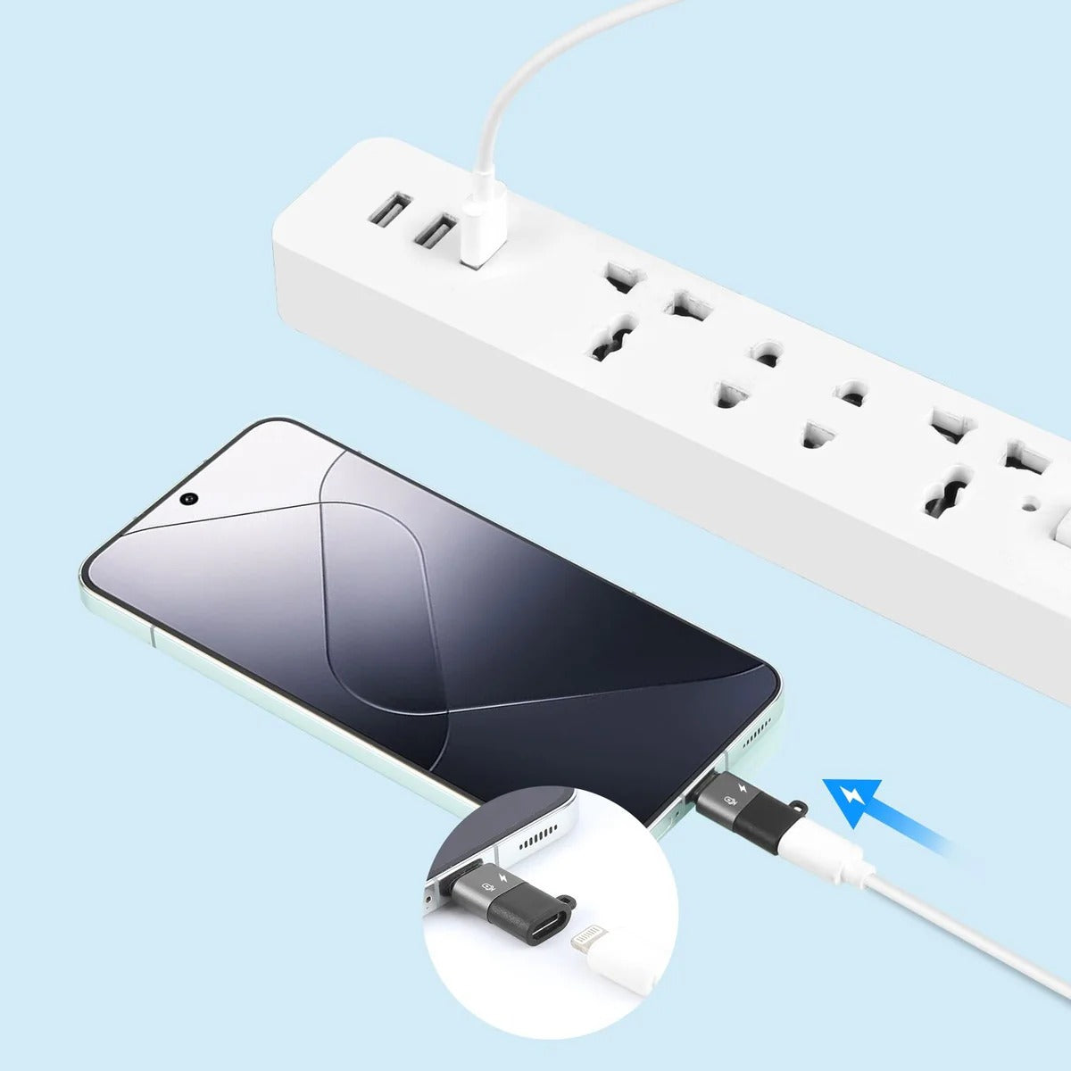 Adaptador de Lightning Para Usb C Para iPhone 15 16 Microfone Carregamento Cor Cinza - Sancai